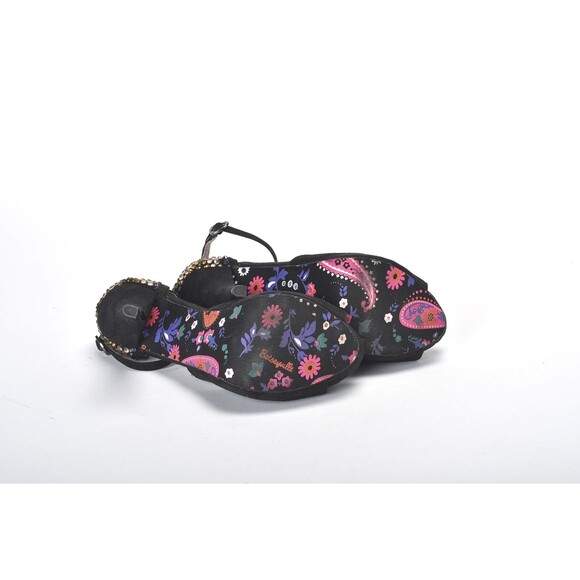 Betseyville, Betsey Johnson Peep Toe Ankle Strap Heel Adorned w/Rhinestone SZ 6 - Picture 5 of 5